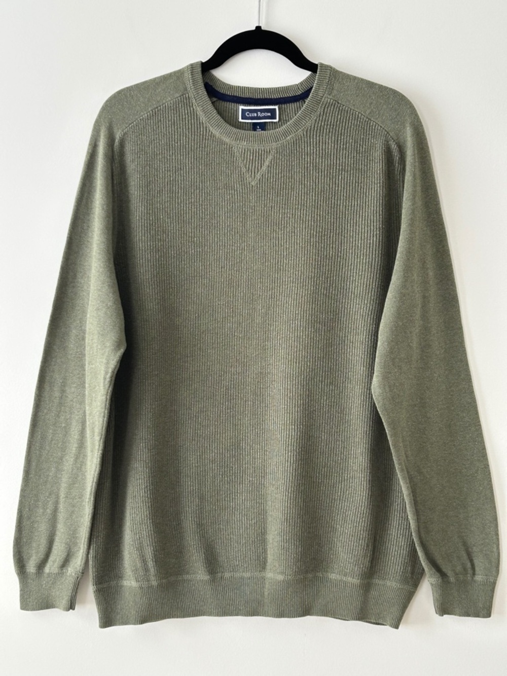 Club Room 100% Pima Cotton Green Crewneck Sweater
